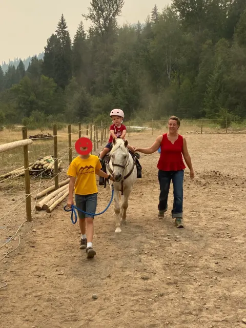 Therapy animals bonding with children